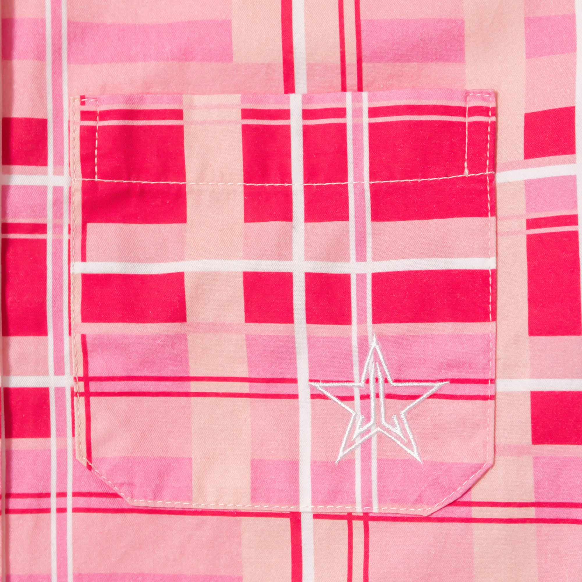 Pink Plaid Western Shirt with Snap Buttons